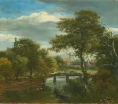 Die Brücke, nach Jakob van Ruisdael by Robert Zünd, 1860, oil on canvas, sold Jun 2026