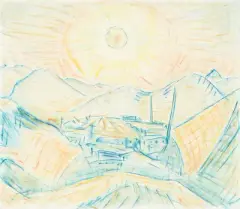 Sonnenaufgang über einer Stadt by Ignaz Epper, pastel, sold Jun 2026