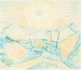 Sonnenaufgang über einer Stadt by Ignaz Epper, pastel, sold Jun 2026