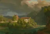 Abtei Magerau vor dem Gewitter by Philippe de Fégely, 1820, oil on panel, sold Jun 2026