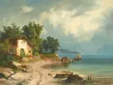 Vierwaldstättersee by Jakob Josef Zelger, oil on canvas, sold Jun 2026