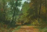 Dame mit Sonnenschirm auf einem Waldweg by Gustave Castan, oil on paper, offered Jun 2026