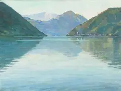 Seenlandschaft by Alfred Marxer, 1919, oil on canvas, sold Jun 2026