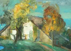 Düggel II by Oskar Lüthy, 1928, oil on panel, sold Jun 2026