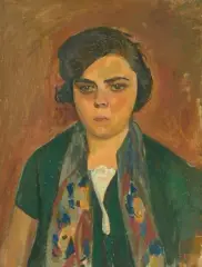 Bildnis einer jungen Frau mit Halstuch by Fritz Glarner, oil on canvas, offered Jun 2026