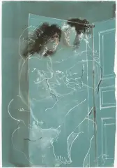 Liebespaar by Hans Erni, 1971, tempera, sold Jun 2026