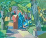 Park in Rabat by Ernst Georg Heussler, oil on board, sold Jun 2026