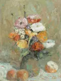 Blumenstillleben by Charles Hug, 1960, oil on board, offered Jun 2026