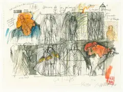 Skizze by Rolf Iseli, 1977, mixed media, sold Jun 2026