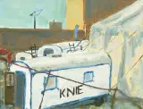 Circus Knie by Gottlieb Kurfiss, 1968, oil on board, offered Jun 2026