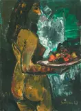 Stehender Akt mit Obstschale by Carl Walter Liner, 1957, oil on canvas, sold Jun 2026