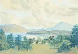 Blick von Risch über den Zugersee auf die Rigi by Ernst Georg Rüegg, 1944, oil on canvas, sold Jun 2026