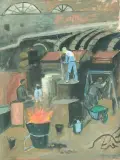 Fabrikarbeiter by Ernst Morgenthaler, 1947, gouache, offered Jun 2026