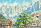 Soglio by Oscar Nussio, 1957, oil on board, offered Jun 2026