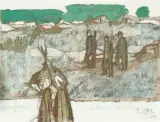 Gemsjäger by Rudolf Mirer, 1980, tempera, sold Jun 2026