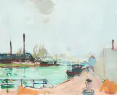 Le canal de l'Ourg by Rudolf Zender, 1952, oil on board, sold Jun 2026