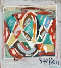 Komposition by Walter Arnold Steffen, oil on board, offered Jun 2026