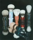 Shaving brushes black by Nolde Bänziger, 2012, acrylic, offered Jun 2026