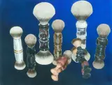 Shaving brushes blue by Nolde Bänziger, 2011, acrylic, offered Jun 2026