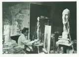 Giacometti beim Malen im Atelier by Ernst Scheidegger, photograph, sold Jun 2026