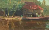 Kanal bei Rotterdam by Alfred Zoff, oil on board, offered Mar 2026