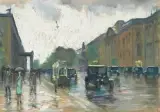 Unter den Linden mit Blick auf das Reiterstandbild Friedrich II., Altes Palais und die Bibliothek Berlin by Lesser Ury, pastel, offered Mar 2026