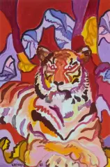Portrait d'un vieux tigre by Charles Lapicque, 1961, oil on canvas, sold Mar 2026