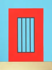 Red Prison by Peter Halley, 1999, acrylic, sold Mar 2026