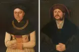 Zwei Tafeln mit den Bildnissen des Nürnberger Patrizier-Ehepaares Sebastian und Ursula Ayrer by Hans Plattner, 1527, oil on panel, offered Mar 2026