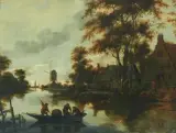 Weiler am Fluss mit Boot und Mühle by Haarlem, 17.Jh., oil on panel, offered Mar 2026