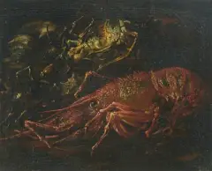 zugeschrieben Stillleben mit Languste, Krebs und Muschel by Felice Boselli, oil on canvas, sold Mar 2026