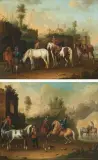 Gegenstücke: Reiter bei der Rast by Christian Friedrich Hosenfelder, oil on canvas, sold Mar 2026