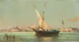 Segelschiff vor Venedig by Henri van Wijk, oil on panel, sold Mar 2026