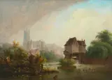 Abtei am Ufer eines Flusses by England, 19.Jh., oil on panel, offered Mar 2026