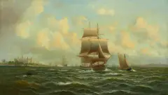 Seeschlacht von Kopenhagen by Alfred Jensen, oil on canvas, sold Mar 2026