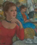 Au café de Paris by François Gall, oil on canvas, offered Mar 2026