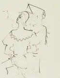 Moyen Âge by Jean Cocteau, 1962, ink, sold Mar 2026