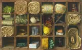 Trompe-l'Oeil: Setzkasten by Philippe Dutilleul, 1988, oil on panel, sold Mar 2026