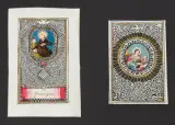 Süddeutsch, Mitte 18.Jh by 2 Spitzenbilder "Hl. Elisabeth" & "Hl. Franziskus", gouache, sold Mar 2026