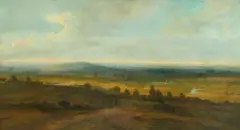 Paysage de campagne avec un bourg dans les lointains by Alexandre Calame, 1834, oil on panel, sold Mar 2026