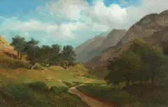 Passage au Servos by Alexandre Calame, oil on paper, sold Mar 2026