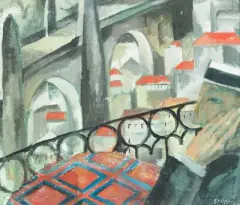 Brücke (alte Kornhausbrücke, Bern) by Arnold Brügger, oil on canvas, sold Mar 2026