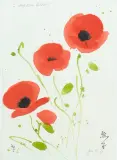 Mohnblumen by Teruko Yokoi, 1992, watercolor, sold Mar 2026