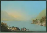 Aussicht von Gersau über den Vierwaldstädtersee nach Beckenried by Bleuler Schule, 1.Hälfte 19.Jh., gouache, sold Mar 2026