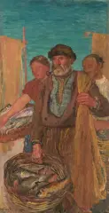 Pêcheurs du Léman by Edouard Vallet, 1904, oil on canvas, sold Mar 2026