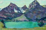 Bergsee by Fritz Boscovits, 1918, oil on board, sold Mar 2026