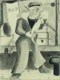 Matrose by Charles Hindenlang, 1929, pencil, sold Mar 2026
