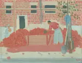 Die Baustelle by Rudolf Maeglin, 1945, oil on board, sold Mar 2026