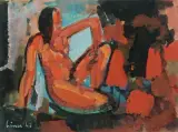 Sitzender Akt by Carl Walter Liner, 1947, gouache, sold Mar 2026