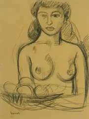 Weiblicher Halbakt by Carl Walter Liner, charcoal, offered Mar 2026